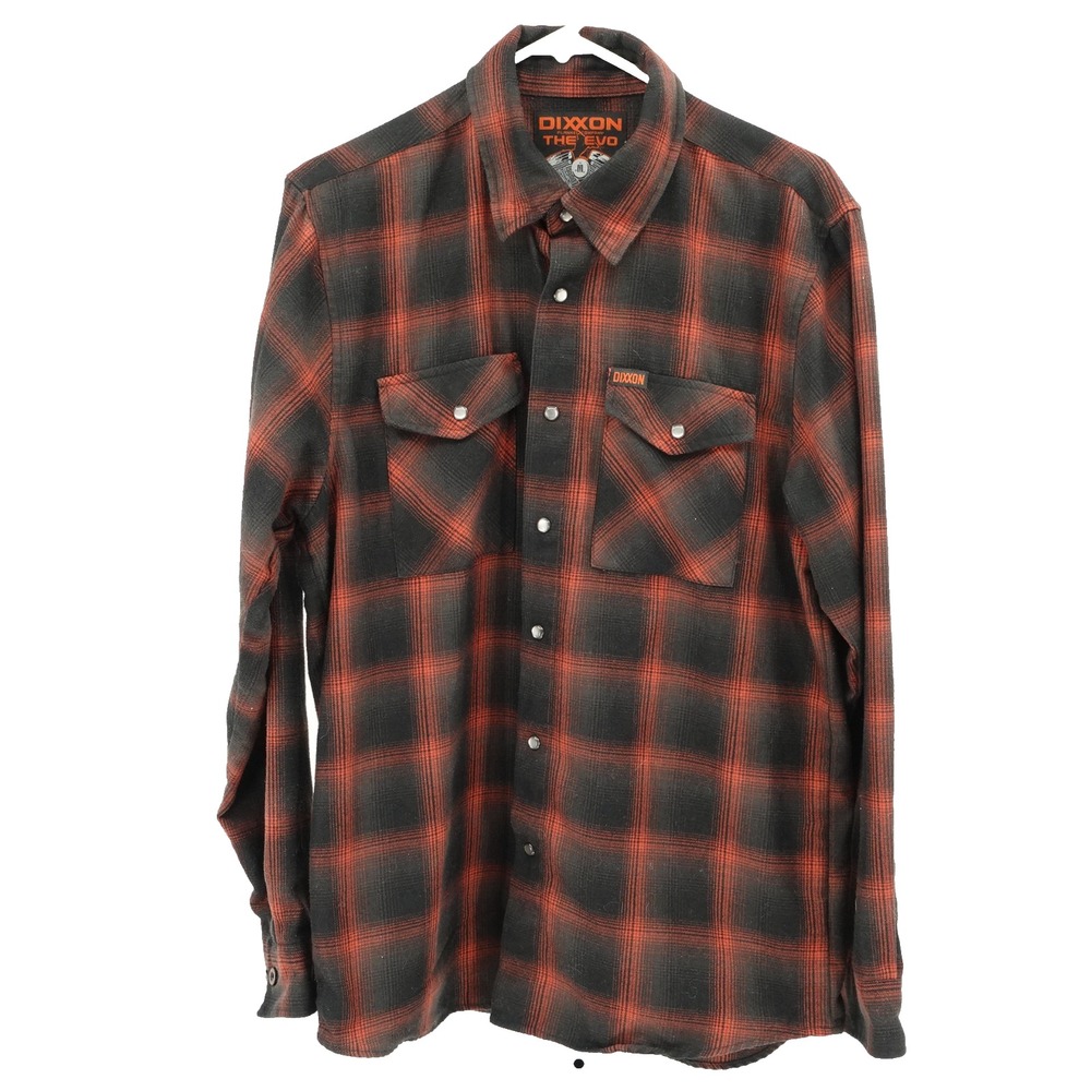 Dixxon Flannel Pearl Snap Shirt SZ M The Evo Plaid Workwear Utility Durable